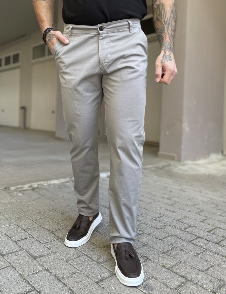 Ανδρικό γκρι παντελόνι καπαρντίνα Chinos BO2909G φωτογραφία